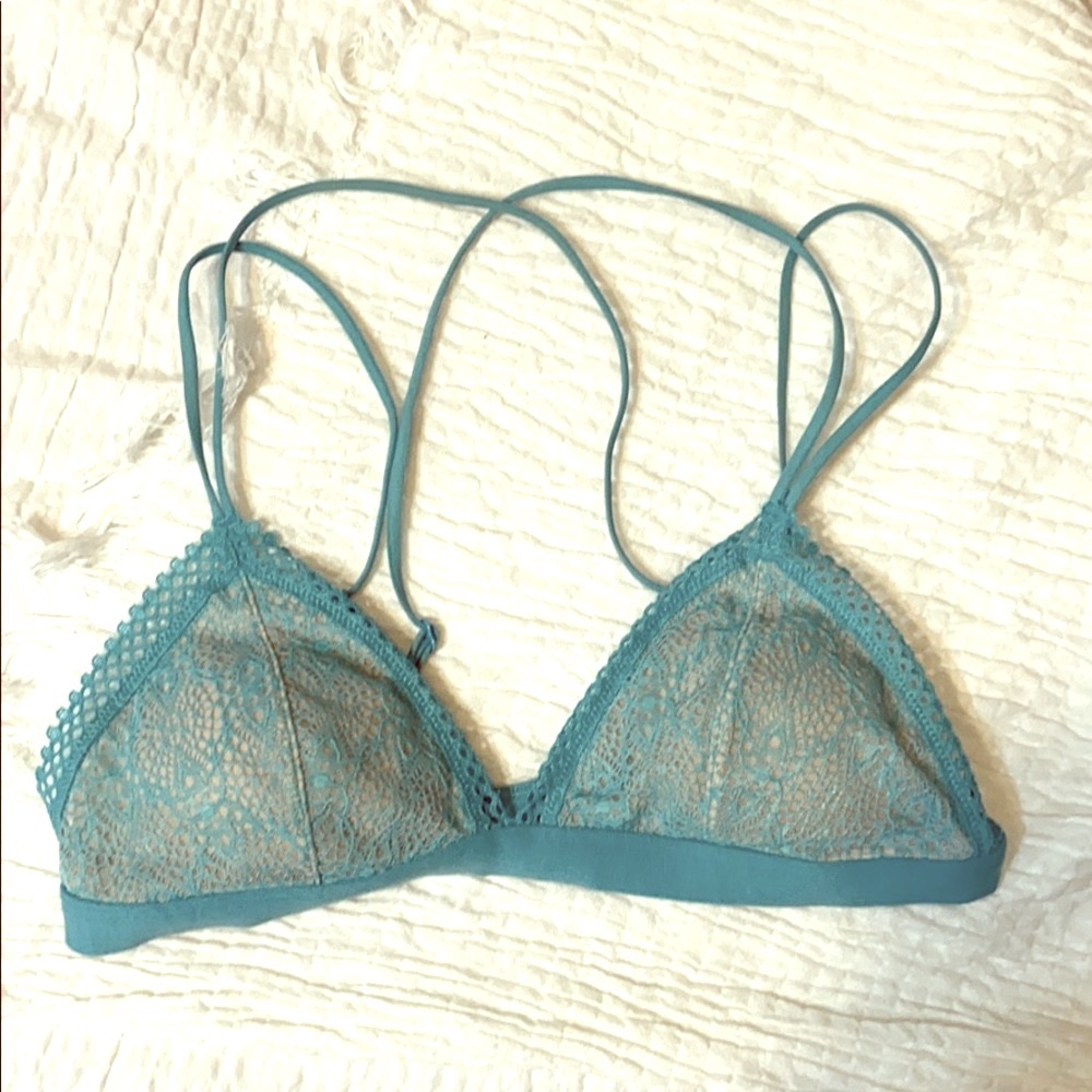 VS teal strappy lace bralette sz S like new!!